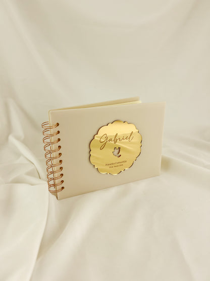 Livro de Honra para Batizado A5 Horizontal em Acrílico