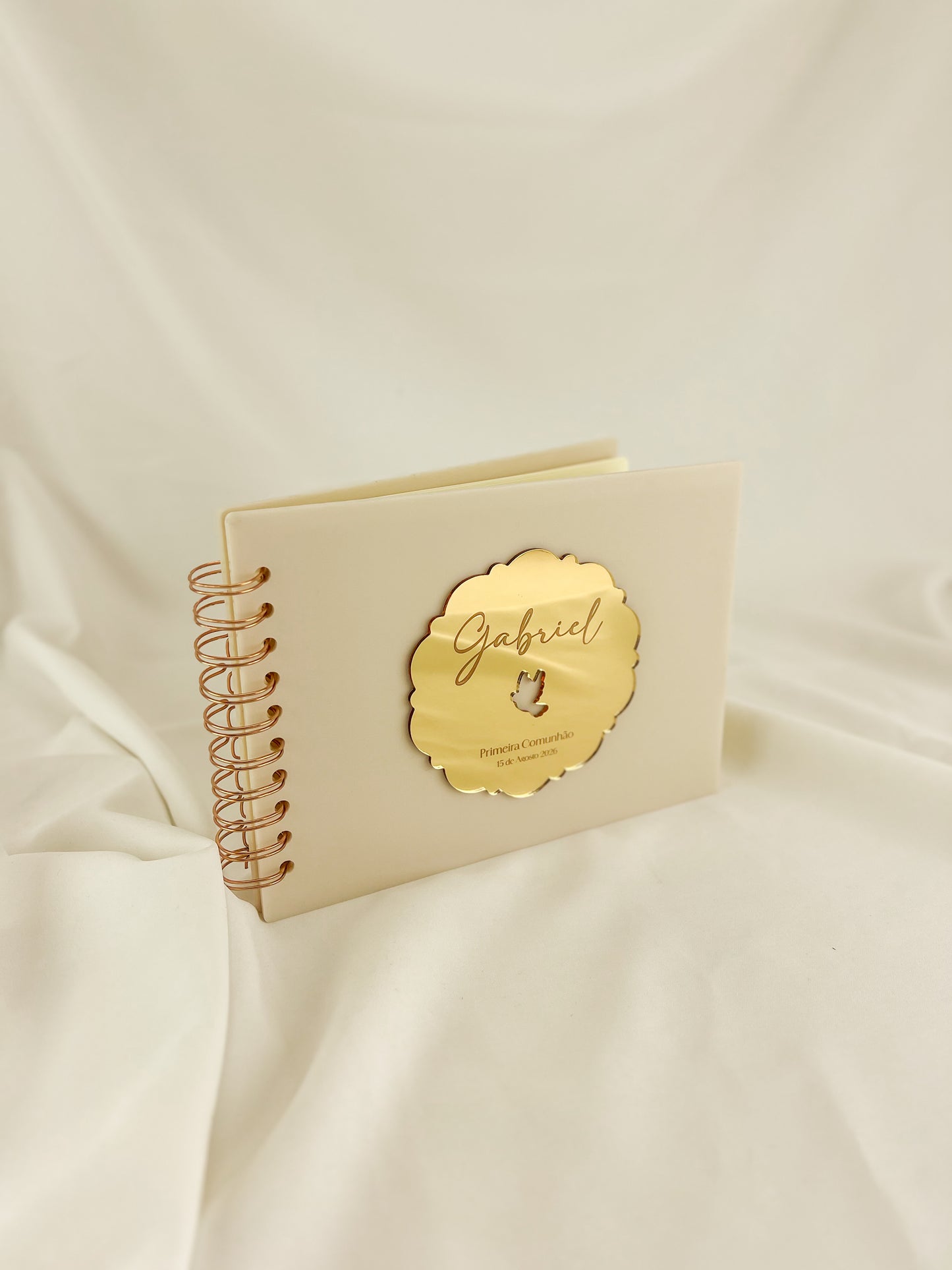 Livro de Honra para Batizado A5 Horizontal em Acrílico
