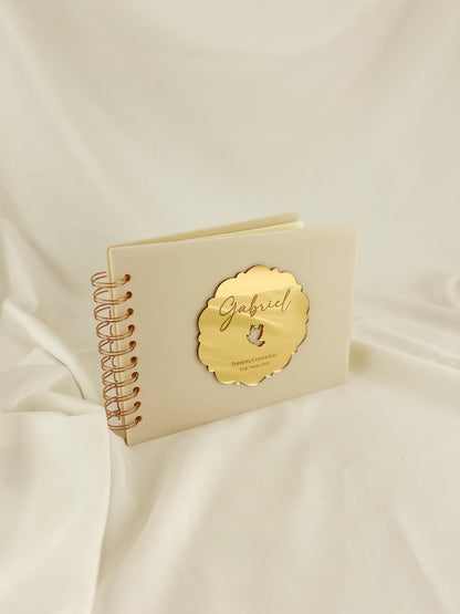 Livro de Honra para Batizado A5 Horizontal em Acrílico