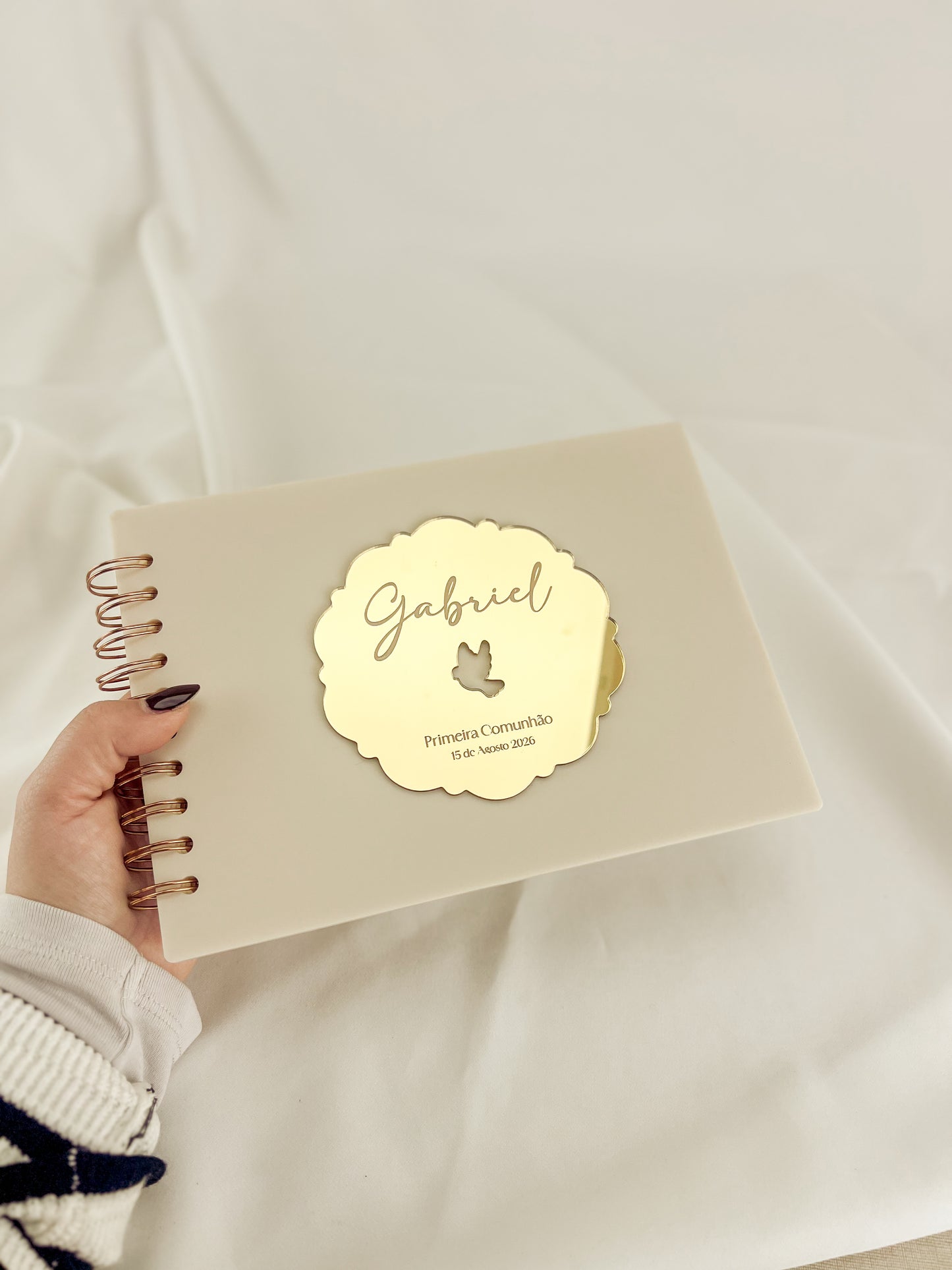 Livro de Honra para Batizado A5 Horizontal em Acrílico