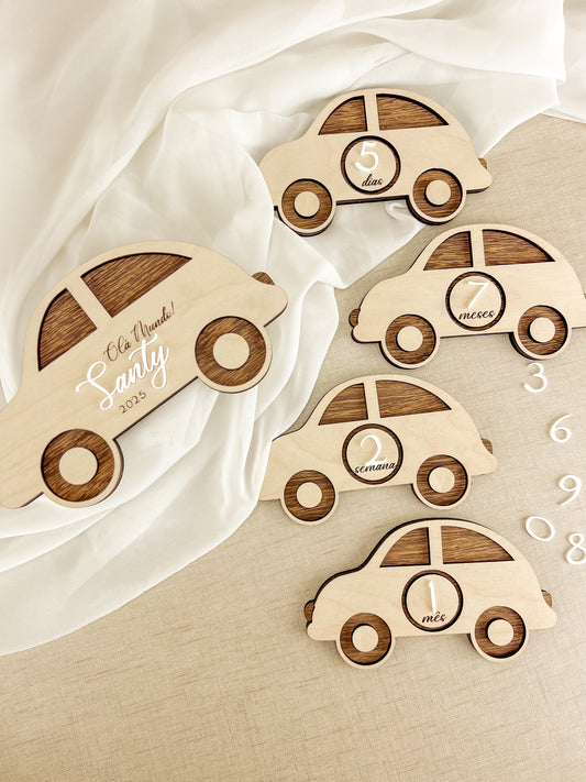 Caixa com 15 Placas Evolutivas do Bebé — Design C (Bétula)