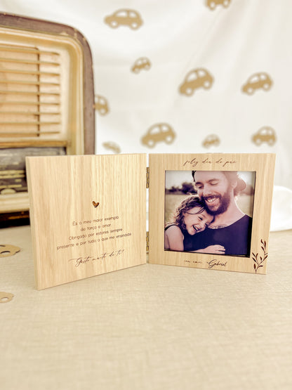 Moldura Livro Quadrada Personalizada com Foto 10x10 | Dia do Pai