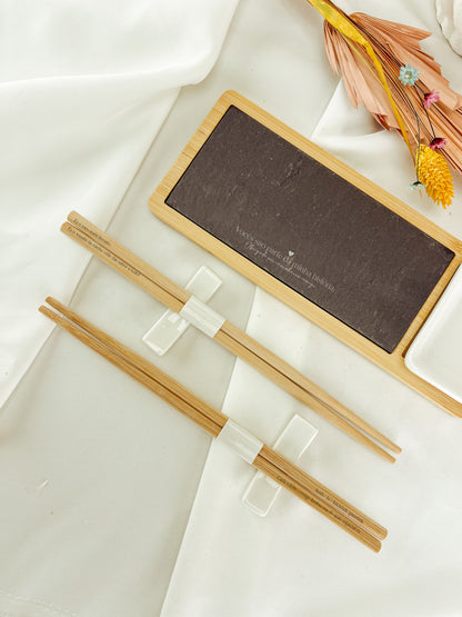 Kit Sushi Premium em Bambu e Ardósia — Para Padrinhos