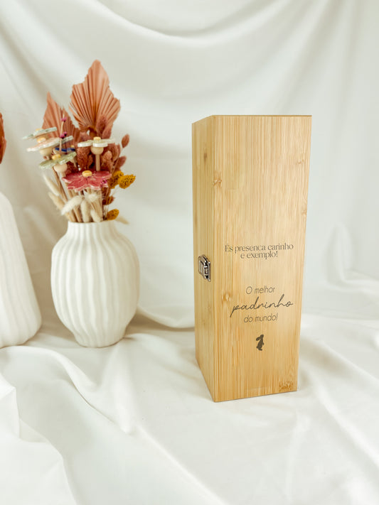 Set de Vinho em Bambu com Acessórios Completos — Padrinhos