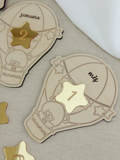 Conjunto de Placas Evolutivas do Bebé — Tema Balão