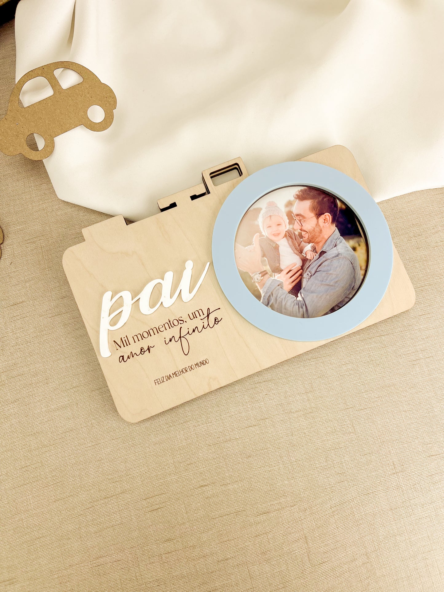 Moldura Câmera Retro Personalizada com Foto Quadrada | Dia do Pai