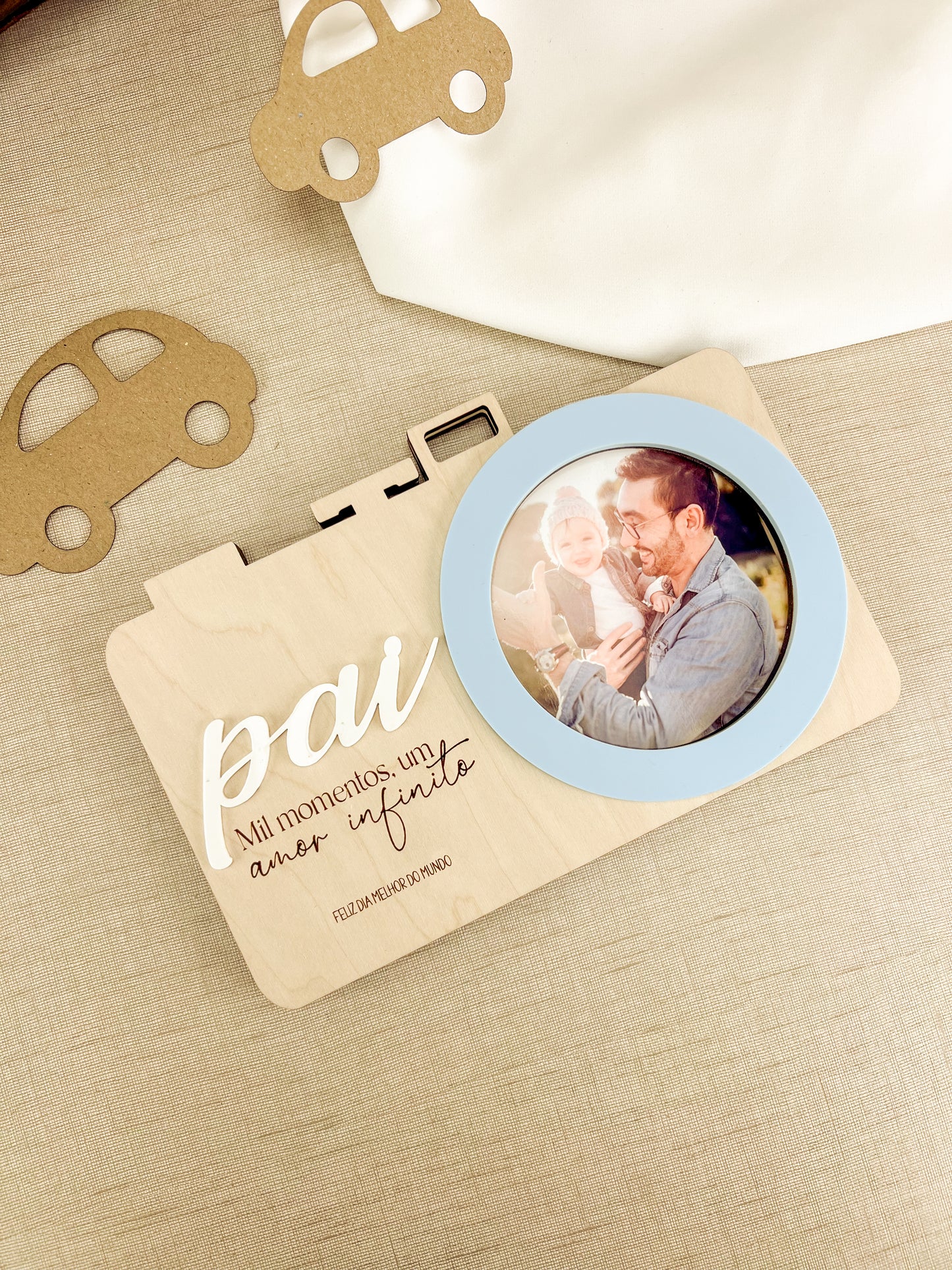 Moldura Câmera Retro Personalizada com Foto Quadrada | Dia do Pai
