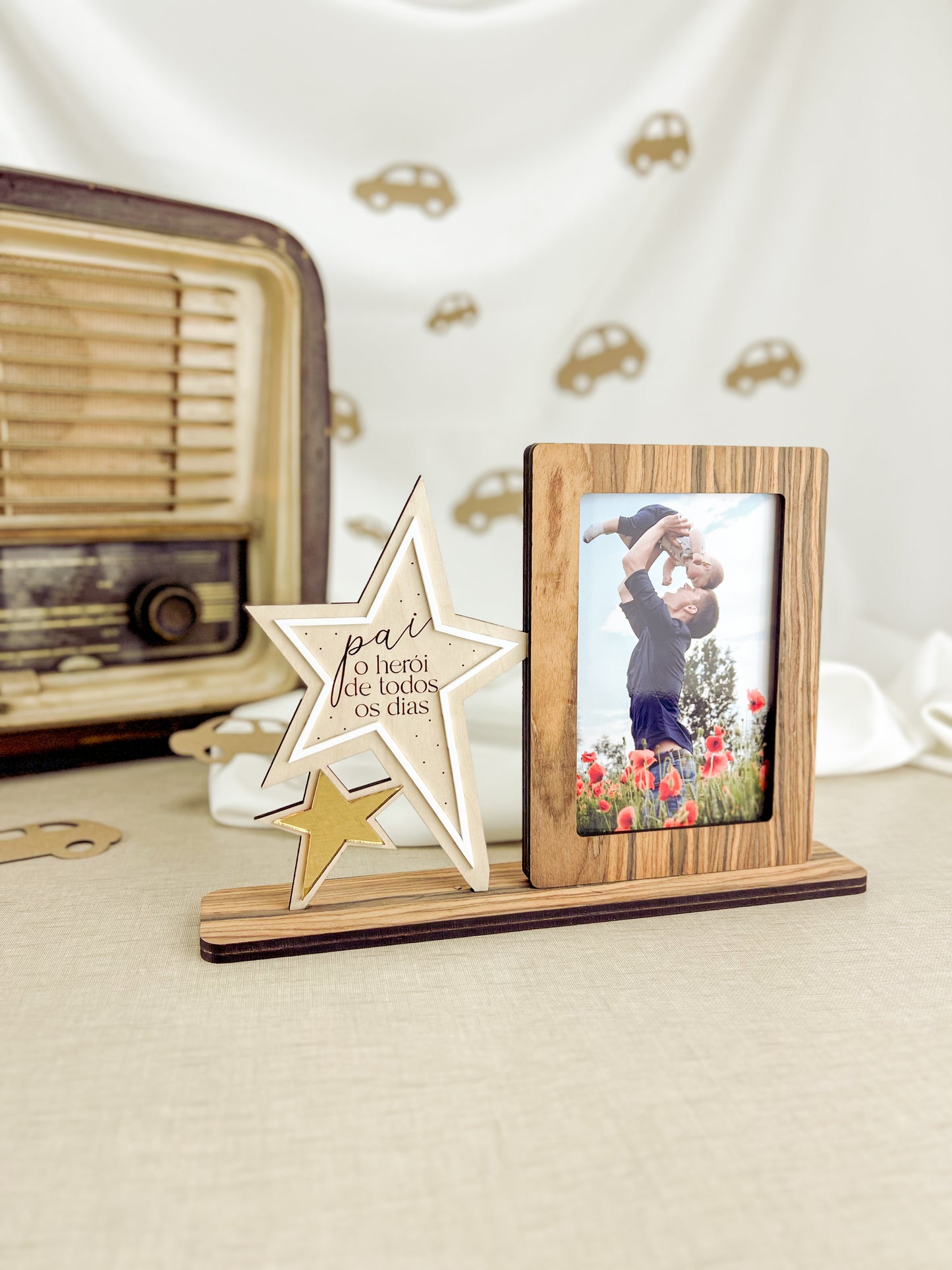 Moldura Estrela Personalizada com Fotografia | Dia do Pai