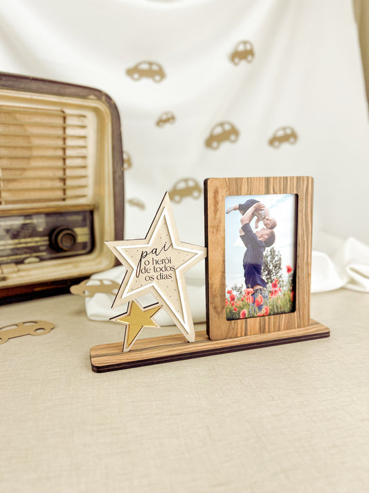 Moldura Estrela Personalizada com Fotografia | Dia do Pai
