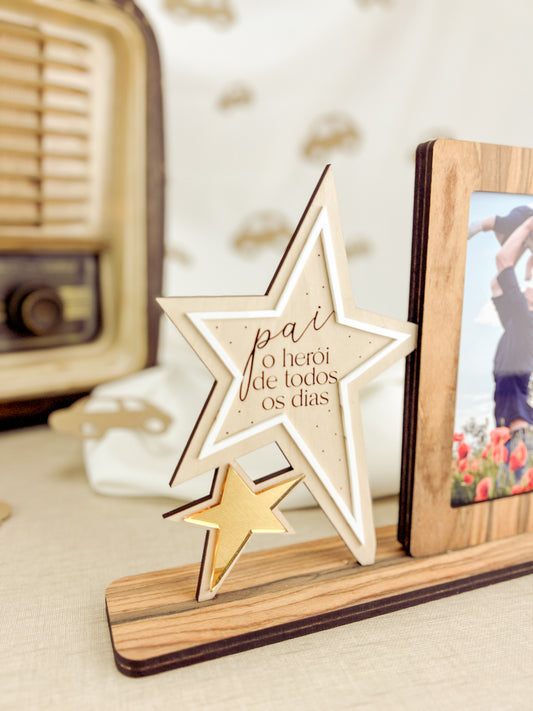 Moldura Estrela Personalizada com Fotografia | Dia do Pai