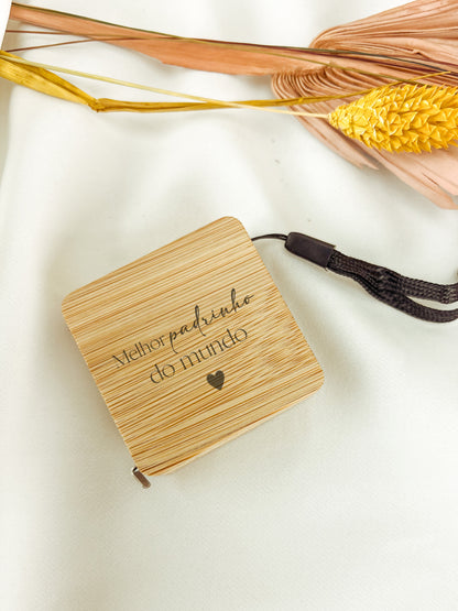 Fita Métrica em Bambu Personalizável — Para Padrinho