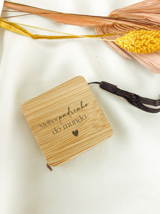 Fita Métrica em Bambu Personalizável — Para Padrinho