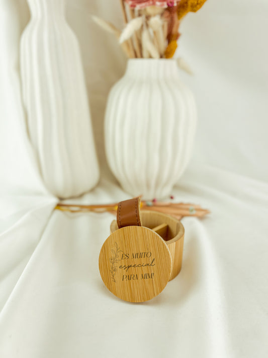 Mini Guarda-Jóias em Bambu com Espelho — Para Madrinha