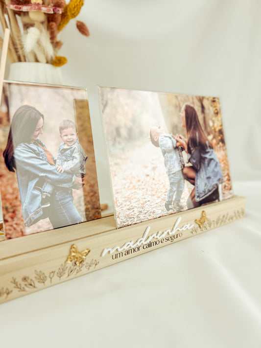 Porta Retratos para Madrinha com Difusor e Duas Fotografias