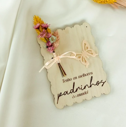 Íman de Páscoa para Padrinhos com Flores Secas e Mensagem Gravada