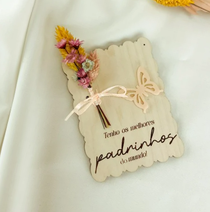 Íman de Páscoa para Padrinhos com Flores Secas e Mensagem Gravada