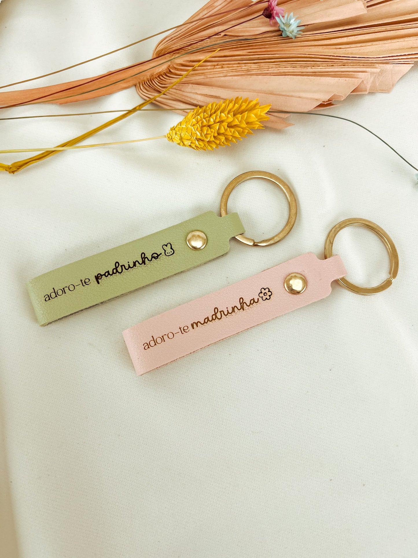 Porta-Chaves em Tira de Couro Personalizável