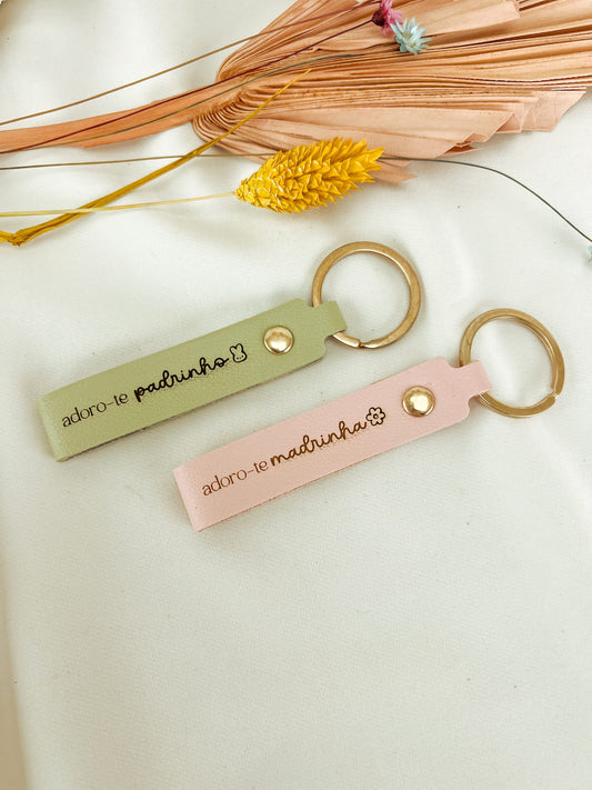 Porta-Chaves em Tira de Couro Personalizável