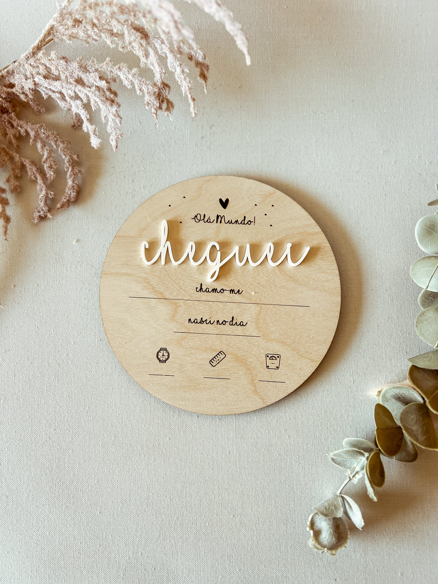 Placa Evolutiva com Dados de Nascimento do Bebé