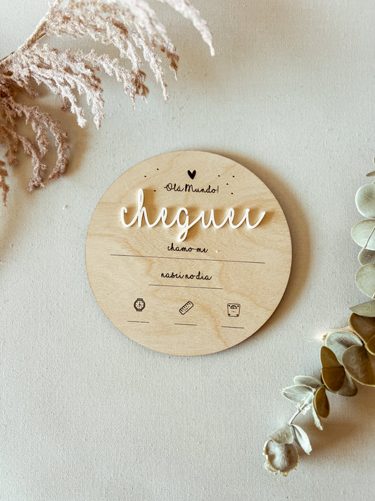 Placa Evolutiva com Dados de Nascimento do Bebé
