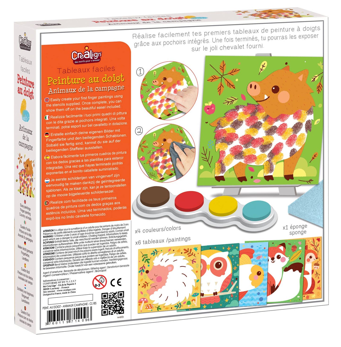 Kit Pintura a Dedo Animais no Campo | Arte Sensorial Infantil 3+