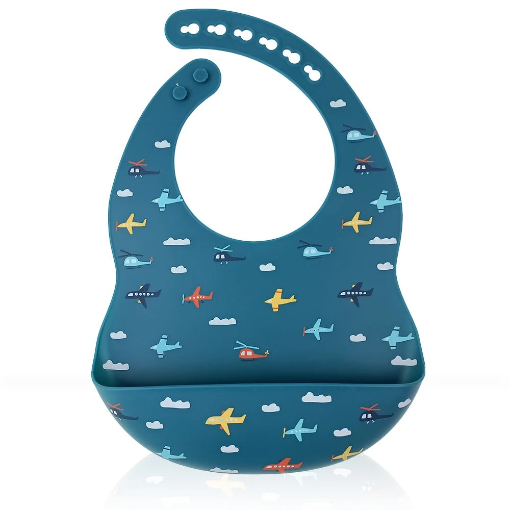 Pack 2 Babetes de Silicone com Bolso Coletor | BPA Free | BLW
