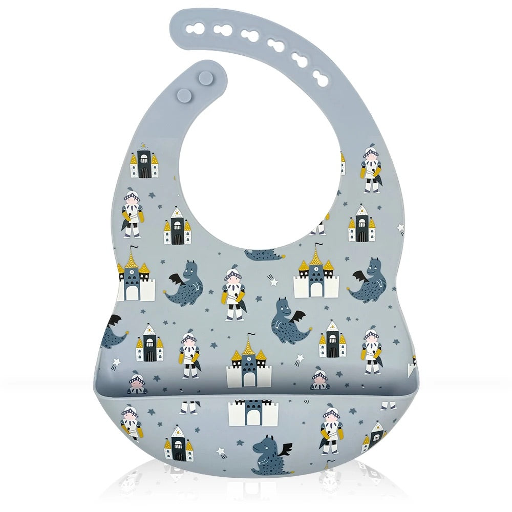 Pack 2 Babetes de Silicone com Bolso Coletor | BPA Free | BLW