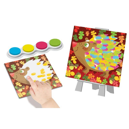 Kit Pintura a Dedo Animais Coloridos | Arte Sensorial para Crianças 3+