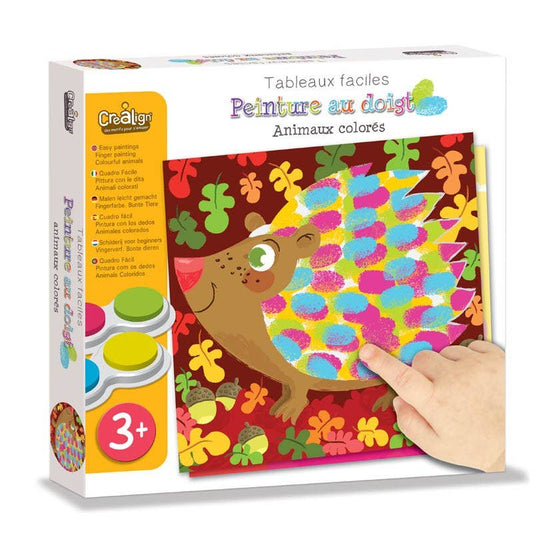 Kit Pintura a Dedo Animais Coloridos | Arte Sensorial para Crianças 3+